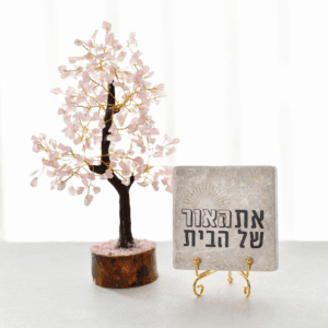 עץ קריסטלים רוז קוורץ ואריח אבן את האור של הבית 10/10 ס"מ